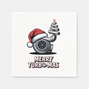 Prettige Turbomas Turbo monteur Kerstman Kerstmis Servet