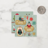 Prettige Uil Kerstmis Notitiekaartje (Voorkant / Achterkant in situ)