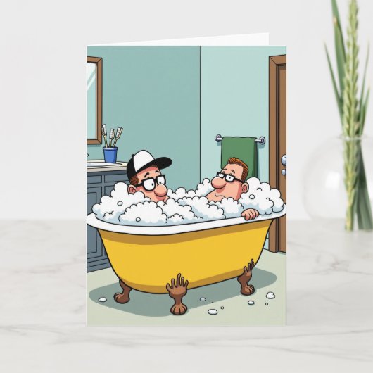 Prettige Vaderdag Bubbelbad Kaart (Voorkant)