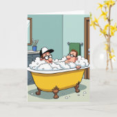 Prettige Vaderdag Bubbelbad Kaart (Gele Bloem)