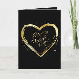 Prettige Vaderdag! Elegant Gouden Hart Calligrafie Feestdagen Kaart