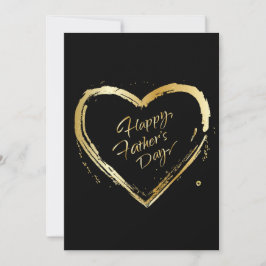 Prettige Vaderdag! Elegant Gouden Hart Calligrafie Feestdagenkaart