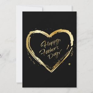 Prettige Vaderdag! Elegant Gouden Hart Calligrafie Feestdagenkaart