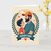 Prettige Vaderdag Laurel Kaart (Gele Bloem)