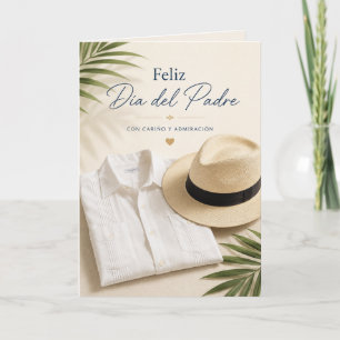 Prettige Vaderdag met Guayabera en Hoed Kaart
