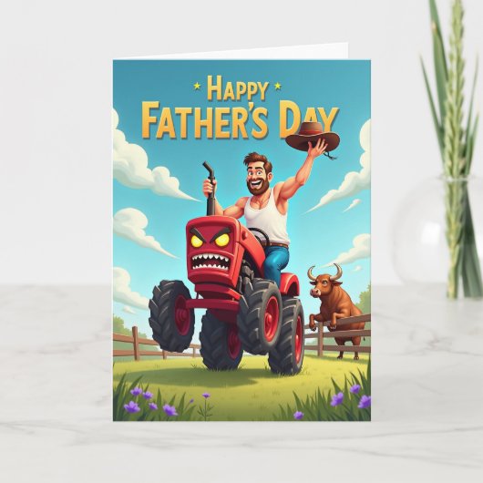 Prettige Vaderdag Tractor Kaart (Voorkant)