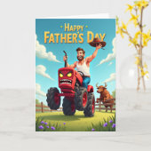 Prettige Vaderdag Tractor Kaart (Gele Bloem)