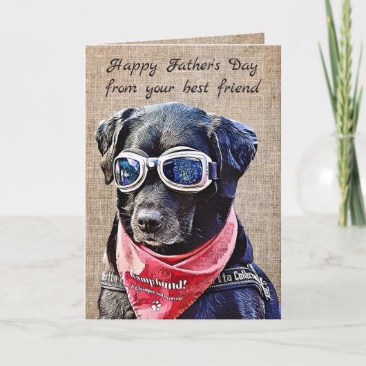 Prettige Vaderdag van Cool Dude Black Lab hond Kaart (Voorkant)