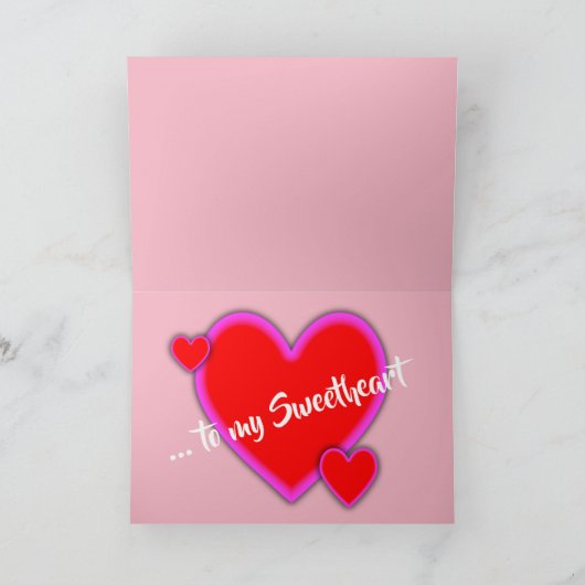 Prettige Valentijn aan mijn lieve schat Hartjes Ro Kaart (Binnen)