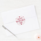 PRETTIGE VALENTIJN DAG / Hartstickers Ronde Sticker (Envelop)