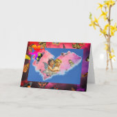 PRETTIGE VALENTIJN DAG Vouwbare Wenskaart Kaart (Gele Bloem)