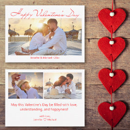 prettige valentijnsdag 3 foto's vakantie budget notitiekaartje