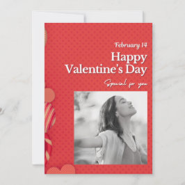 Prettige Valentijnsdag Aangepaste foto rode harten Feestdagenkaart