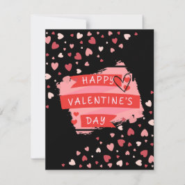 Prettige Valentijnsdag Confetti Harten Fun Vday Notitiekaartje