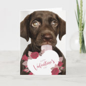 Prettige Valentijnsdag | Cute Puppy Kaart (Voorkant)