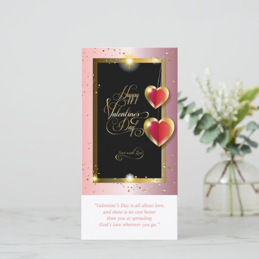 Prettige Valentijnsdag Elegant Klassiek Liefdevol Feestdagenkaart (Staand voorkant)