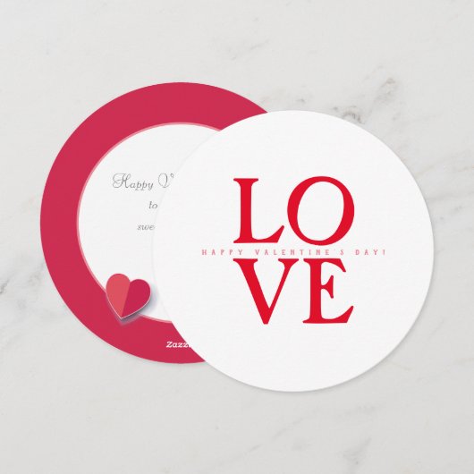 Prettige Valentijnsdag Elegante Groet Feestdagenkaart (Voorkant / Achterkant)