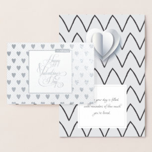 Prettige Valentijnsdag Elegante Luxe Modern Folie Kaarten