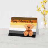 Prettige Valentijnsdag Gay Bear LGBTQ Kaart (Gele Bloem)