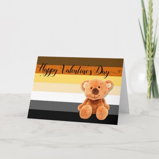 Prettige Valentijnsdag Gay Bear LGBTQ Kaart (Voorkant)