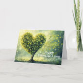 Prettige Valentijnsdag Hart Groene Boom Kaart (Voorkant)