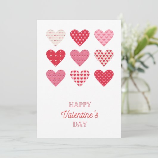 Prettige Valentijnsdag Hart Kaart (Staand voorkant)