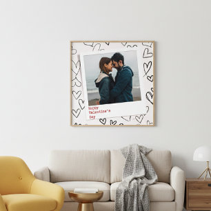 Prettige Valentijnsdag Hart roze Koppel Foto Poster