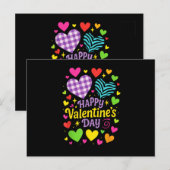 Prettige Valentijnsdag - Hartjes Liefde Briefkaart (Voorkant / Achterkant)
