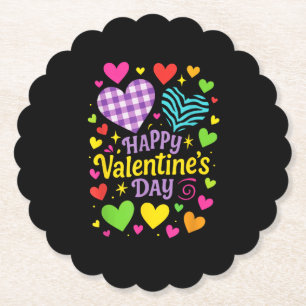 Prettige Valentijnsdag - Hartjes Liefde Kartonnen Onderzetters