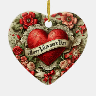 Prettige Valentijnsdag Keramisch Ornament