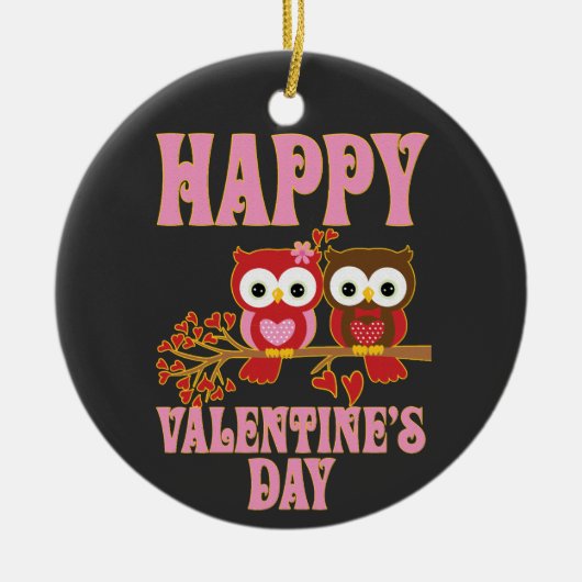 Prettige Valentijnsdag Keramisch Ornament (Voorkant)