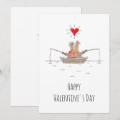 Prettige Valentijnsdag Liefhebbers Vissen Rode Har Feestdagenkaart (Voorkant / Achterkant)