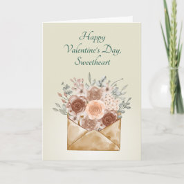 "Prettige Valentijnsdag, Liefje" Elegante Bloemen Feestdagen Kaart