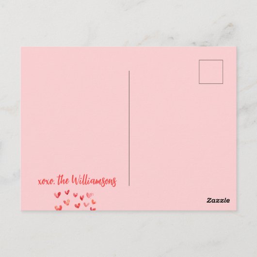 Prettige Valentijnsdag Lieve Rode Harten Familie F Briefkaart (Achterkant)