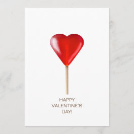 Prettige Valentijnsdag met rode hartlolly Feestdagenkaart