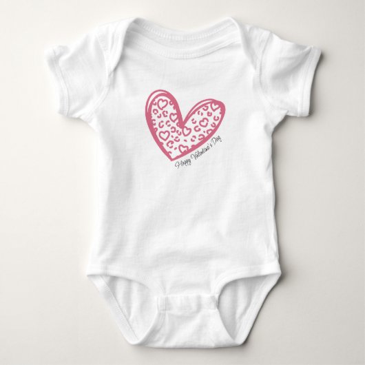Prettige Valentijnsdag met Roze Harten Romper (Voorkant)