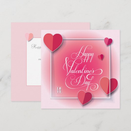 Prettige Valentijnsdag Mooie Elegante Groet Feestdagenkaart (Voorkant / Achterkant)