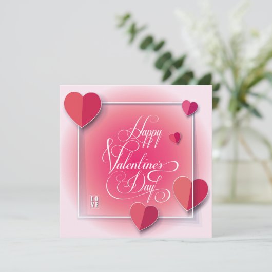 Prettige Valentijnsdag Mooie Elegante Groet Feestdagenkaart (Staand voorkant)