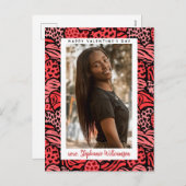 Prettige Valentijnsdag Mooie Rode Jungle Harten Fo Feestdagenkaart (Voorkant / Achterkant)