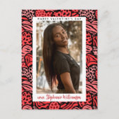 Prettige Valentijnsdag Mooie Rode Jungle Harten Fo Feestdagenkaart (Voorkant)