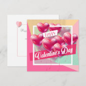 Prettige Valentijnsdag Mooie Trendy Groet Feestdagenkaart (Voorkant / Achterkant)