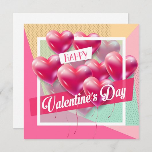 Prettige Valentijnsdag Mooie Trendy Groet Feestdagenkaart (Voorkant / Achterkant)
