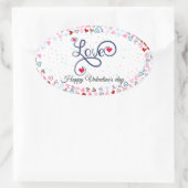 Prettige Valentijnsdag Ovale Sticker (Tas)