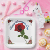 Prettige valentijnsdag papieren bordje (Feest)