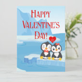 Prettige Valentijnsdag Pinguïn Paar (Staand voorkant)