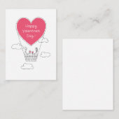 Prettige Valentijnsdag Red Heart Ballon Koppel Notitiekaartje (Voorkant / Achterkant)