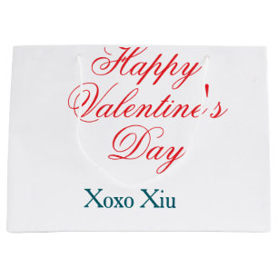 Prettige Valentijnsdag rode blauwe xoxo liefde naa Groot Cadeauzakje