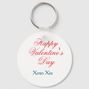 Prettige Valentijnsdag rode blauwe xoxo liefde naa Sleutelhanger