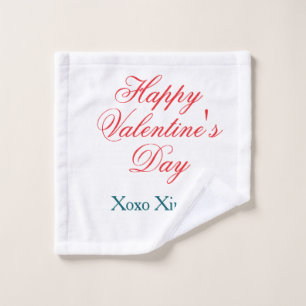 Prettige Valentijnsdag rode blauwe xoxo liefde naa Washandje