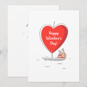Prettige Valentijnsdag Rode Hart Zeilboot Verliefd Feestdagenkaart (Voorkant / Achterkant)